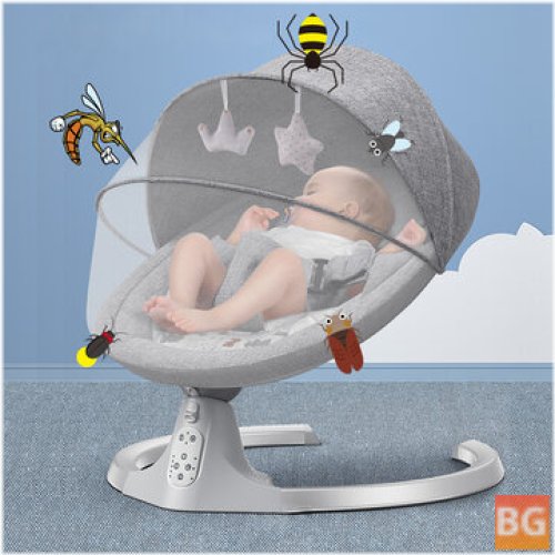 Baby bouncer, electric baby swing with music, usable from birth up to approx. 9 months, 0-18 kg load capacity, 3 speed controls and 0 time settings