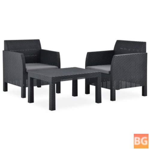 Garden Lounge Set with Cushions - Anthracite