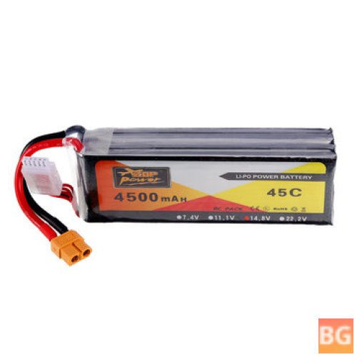 14.8V 4500mAh 4S 45C Lipo Battery - XT60 Plug