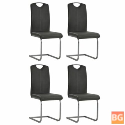 4 Pcs Artificial Leather Chairs in Gray