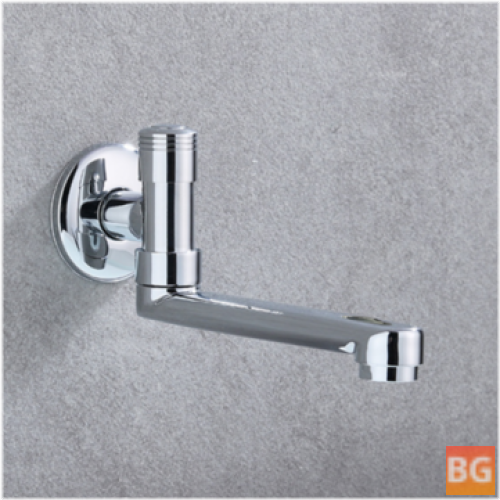 Silver Single-Hole Washbasin with Hot and Cold Water Faucet