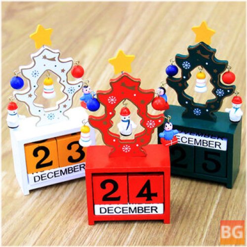Home Decoration - Wooden Calendar with Merry Christmas Ornament