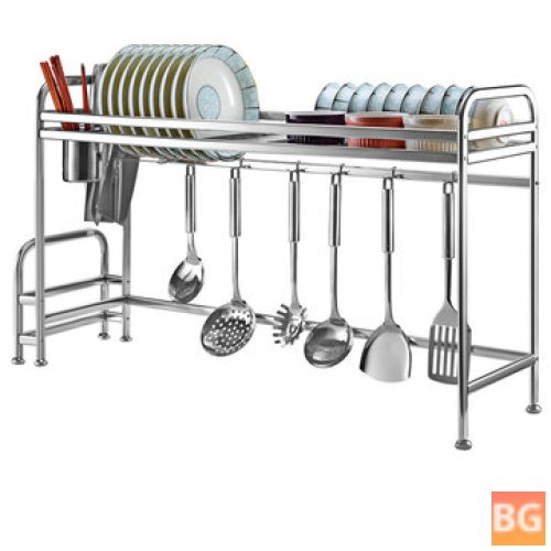 Kitchen Counter Storage Rack with Stainless Steel Over Sink