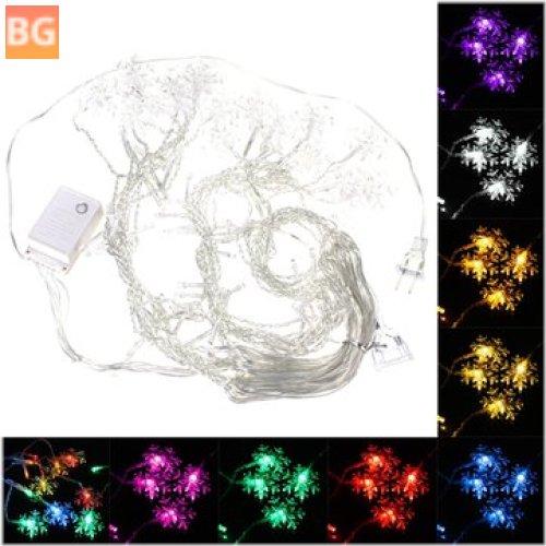 Snowflake Curtain with 100 LED Lights - 110V