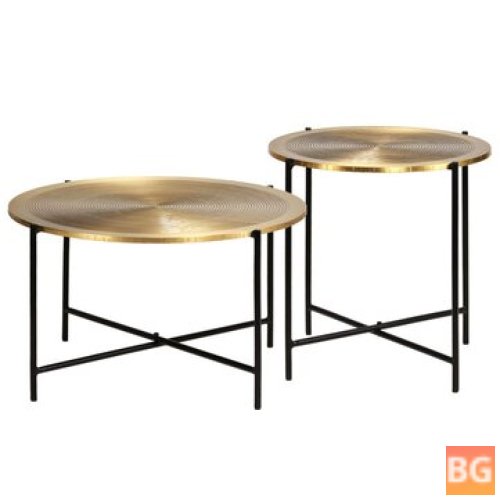 Brass-covered Table Set