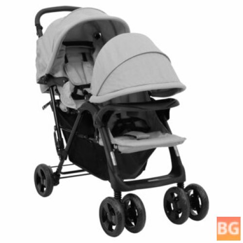 VidaXL Stroller - Light Grey Steel - Luxury Baby Carrier