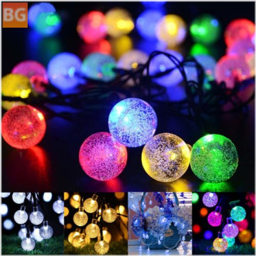Solar Powered String Lights - 30 Crystal Balls Outdoor Home LED Fairy Lights