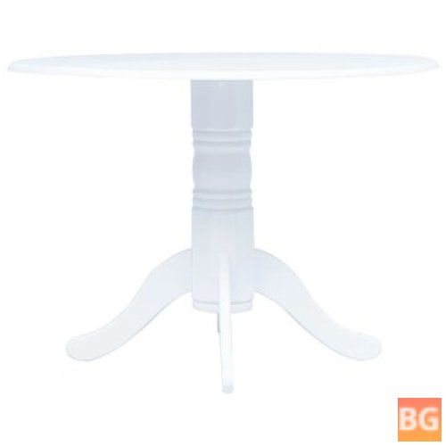 106 cm White Solid Rubberwood Dining Table