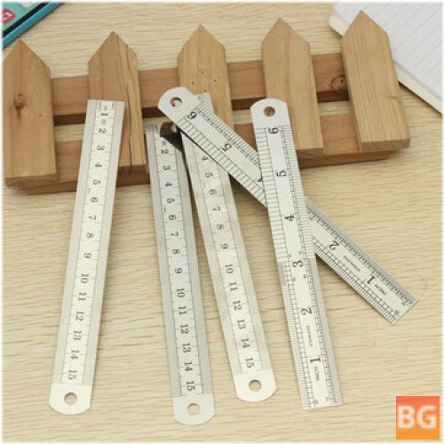 1.5in Double-sided Stainless Steel Ruler with Metric Measurement