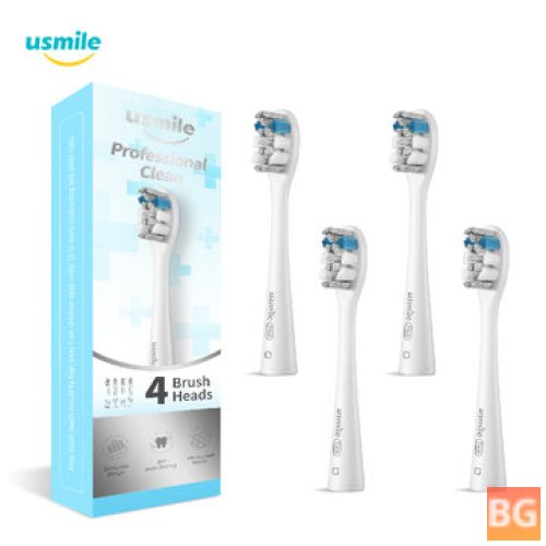 USMILE Pro Brush Heads for Electric Toothbrush - Deep Cleaning (4PCS, Grey)