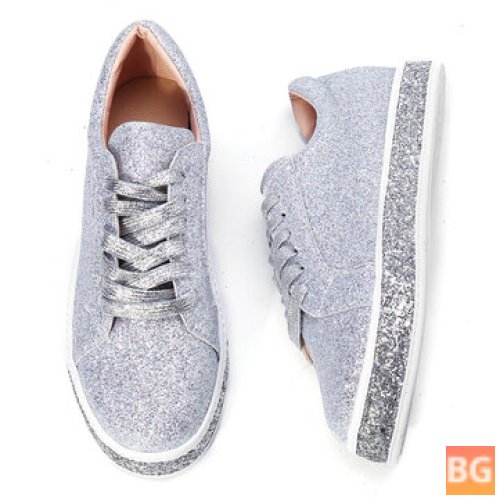 Women's Spring Sneakers - Glitter Bling - Casual Platform Shoes