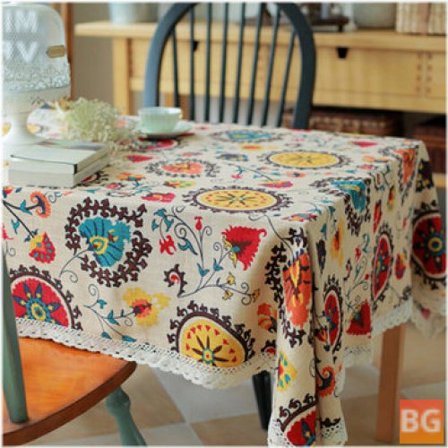 Sunflower Cotton Tablecloth Cover - Table Runner - Desk Pad