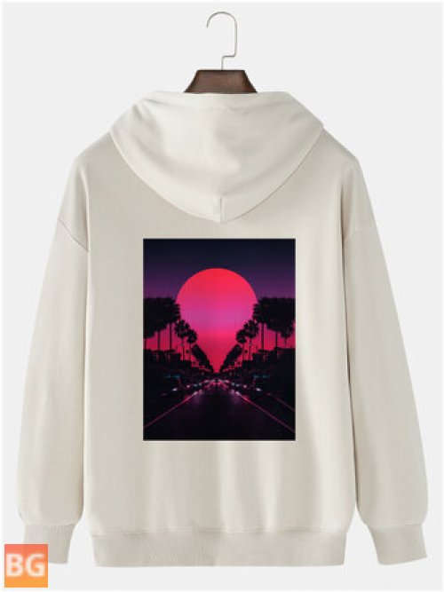 Sunset Graphic Hoodie - Solid Cotton