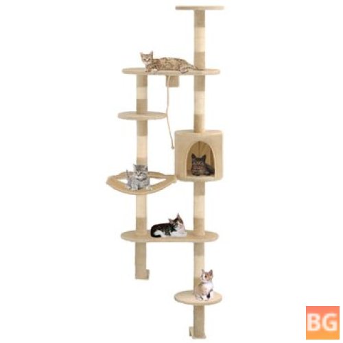 vidaXL 170589 Cat Tree with Sisal Scratching Posts and Wall Mount