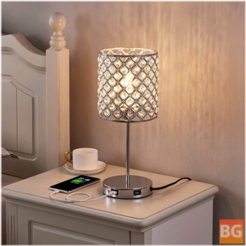 Crystal Touch Lamp with USB Charging & Dimming