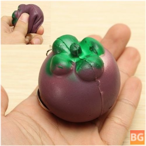 Mangosteen fruit keychain bag with strap and decor