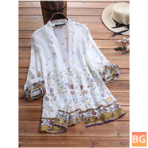 Women's Cardigan with Butterfly Print
