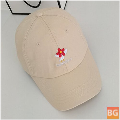 Unisex Cotton Solid Color Flower Letter Pattern Embroidery Baseball Cap