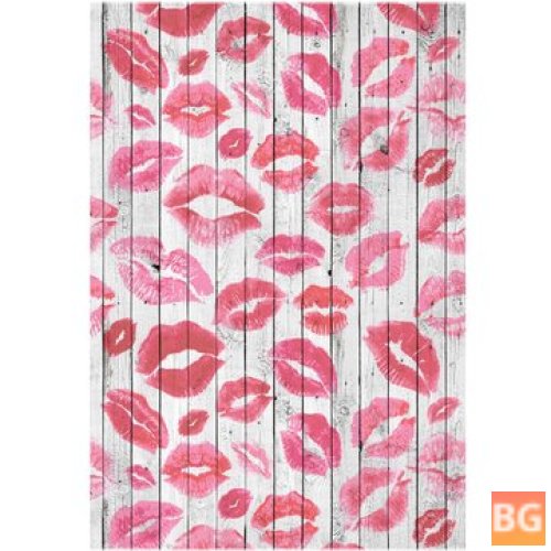 Pink Background Backdrop with Blue Lips - 4x6FT