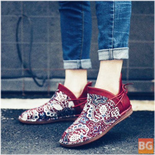 Women's Slip-on Boot with Folkways Pattern Stitching