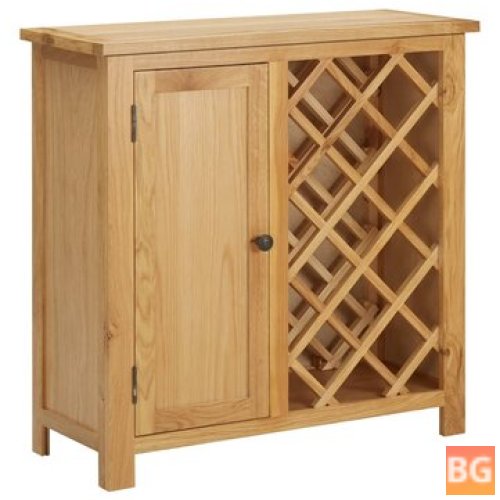 Wine Cabinet for 11 Bottles 27.8"x17.8"x31.5" Solid Oak Wood
