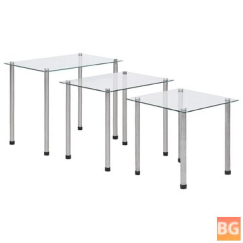 Tempered Glass Table Set with Glass Top and Mirror