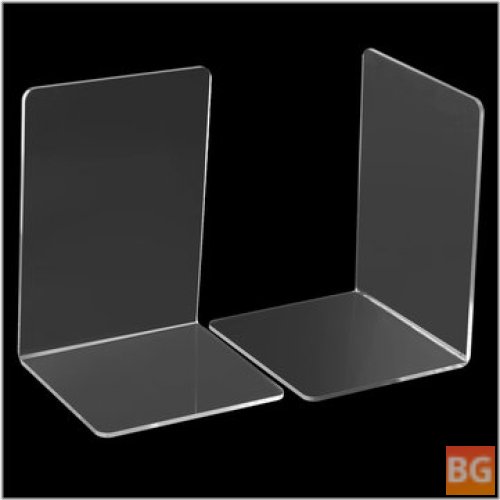 160x150 Clear L-shaped Bookend Stand for Office - School