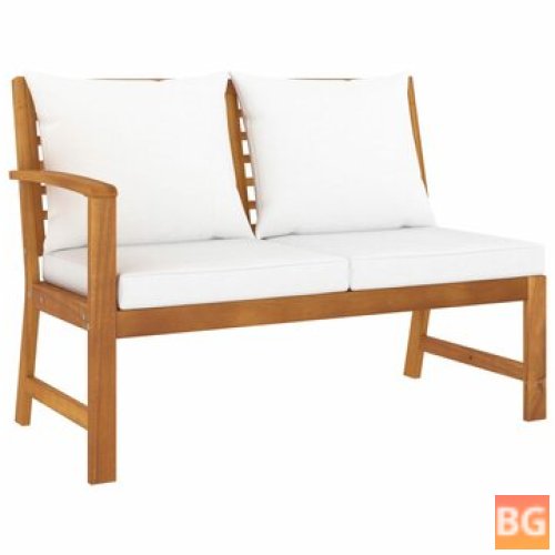 Garden Bench with Cushion and Wood
