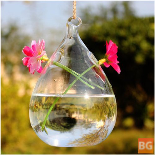 Double-Hole Water Drop Glass Vase for Home and Events