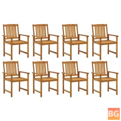 8-Piece Solid Acacia Wood Garden Chair Set