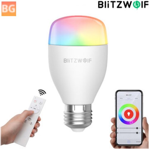 BlitzWolf® RGBWW+CW 9W E27 LED Bulb - Work With Alexa Google Assistant + IR Remote Control