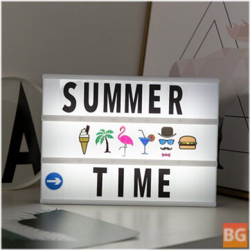 LED Light Box Photo Props with 96 PCS Letter Message Cards - Home Room Decor Night Table Desk Lamp USB/Battery Powered