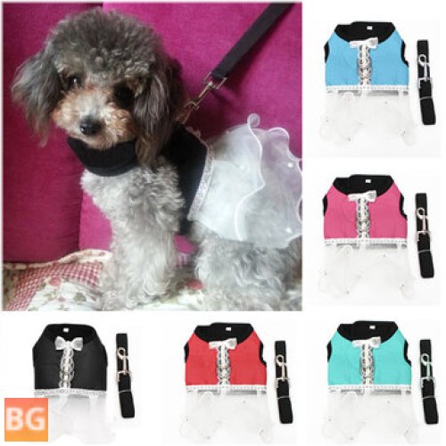 Soft Lace Oxford Fabric Dress Skirt Clothing Vest Harness for Pets