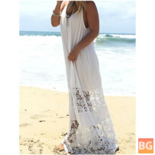 White Crochet Maxi Beach Dress