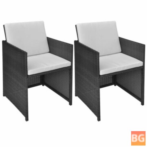 Chairs with Cushions and Pillows - Poly Rattan
