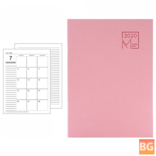 2020 Calendar for Notebook - Monthly Planner Notepad Agenda Organizer Office School Stationery