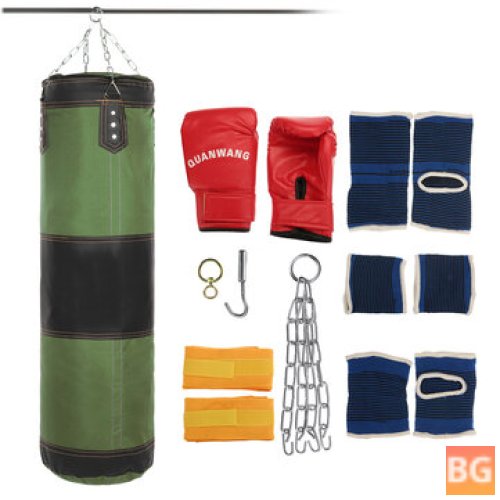Heavy Boxing Training Bag with MMA Gloves and Hand Foot Pads