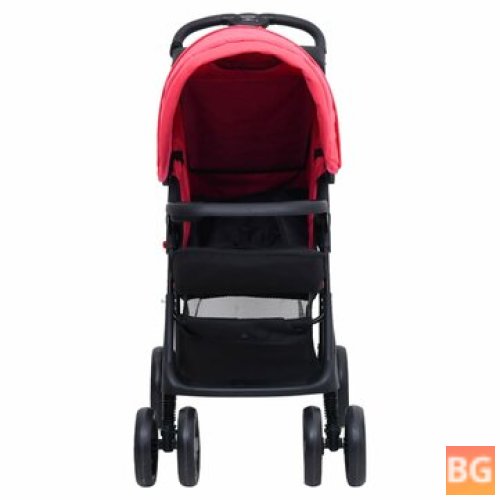3-in-1 Stroller - steel red and black