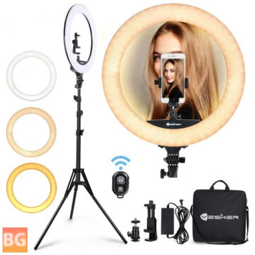 ELEGIANT EGL-09 18in 55W Dimmable 2800-6000K Circle Light with Tripod Remote Control for Live Streaming MUA light Vlog TikTok Selfie Zoom