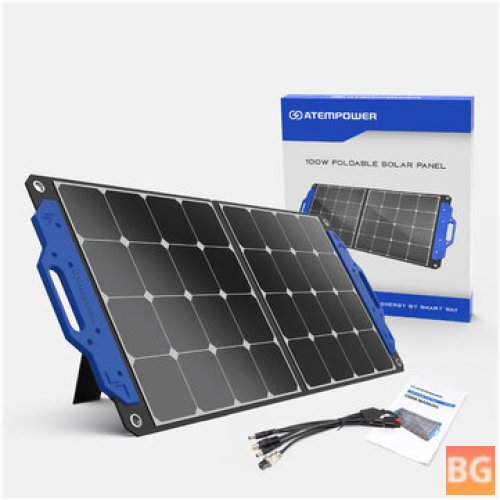 ATEM POWER 100W Portable Solar Panel for RV Camping and Generators