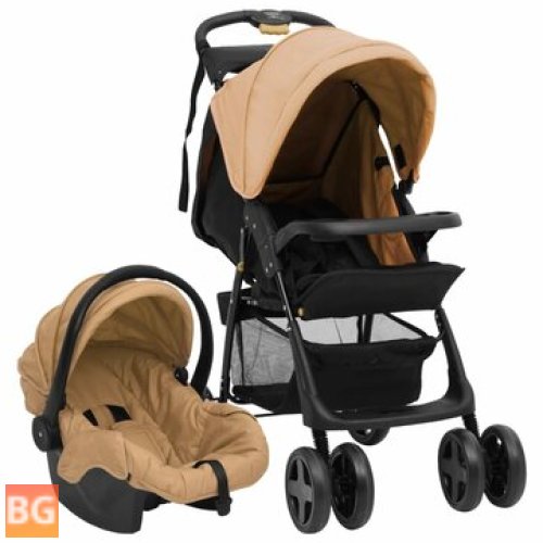 3-in-1 Steel Stroller with Taupe and Black