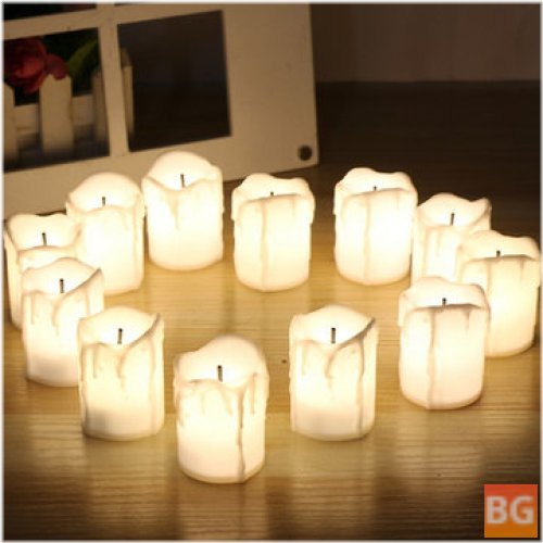 LED Tea Light Candles - Set of 12 for Wedding and Christmas, Battery Operated and Flickering