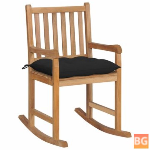 Rocking Chair with Cushion and Wood Base