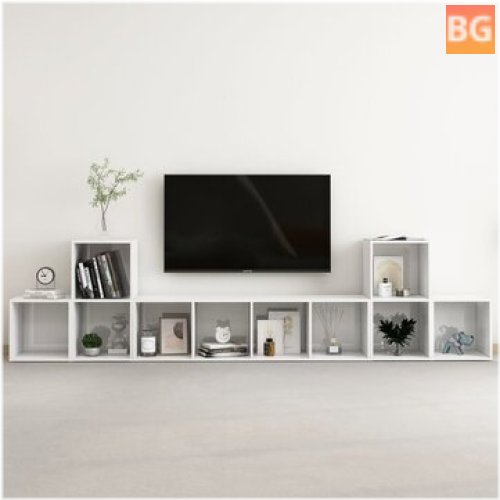 TV Cabinet with Gloss White Chipboard