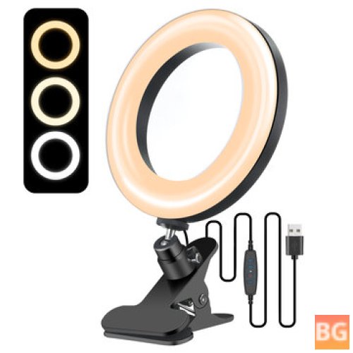 6.3 Inch Ring Light with 3 Light Modes - Stepless Adjustable USB Powered Desktop Fill Lamp