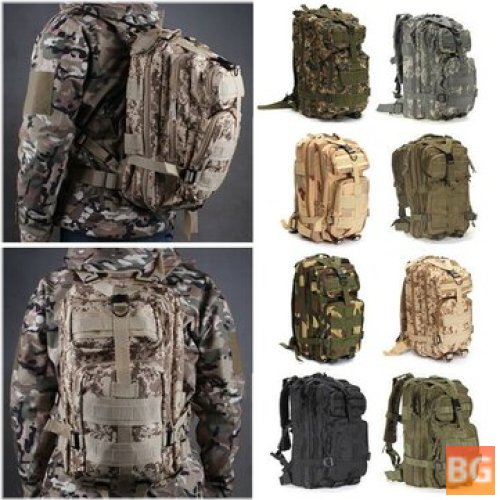 Campleader 30L Outdoor Tactical Backpack - 600D Nylon Waterproof Camouflage Trekking Rucksack