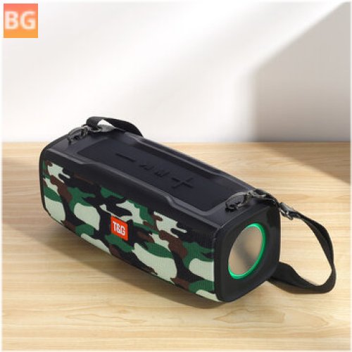 TG624 Portable Bluetooth Speaker with Colorful Lights - Wireless Waterproof Stereo Subwoofer Outdoor Strap Music TF Card FM Radio