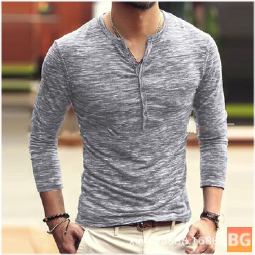 Street-wear Cotton Breathable Blouse with Stand Collar - Men's