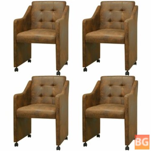 4pc Artificial Leather Dining Chair Set