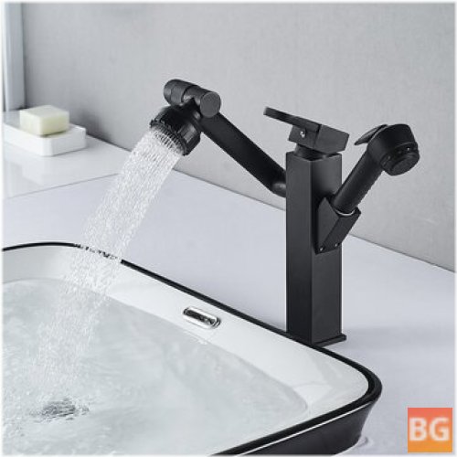 Adjustable Pull-Out Bathroom Faucet with Sprayer